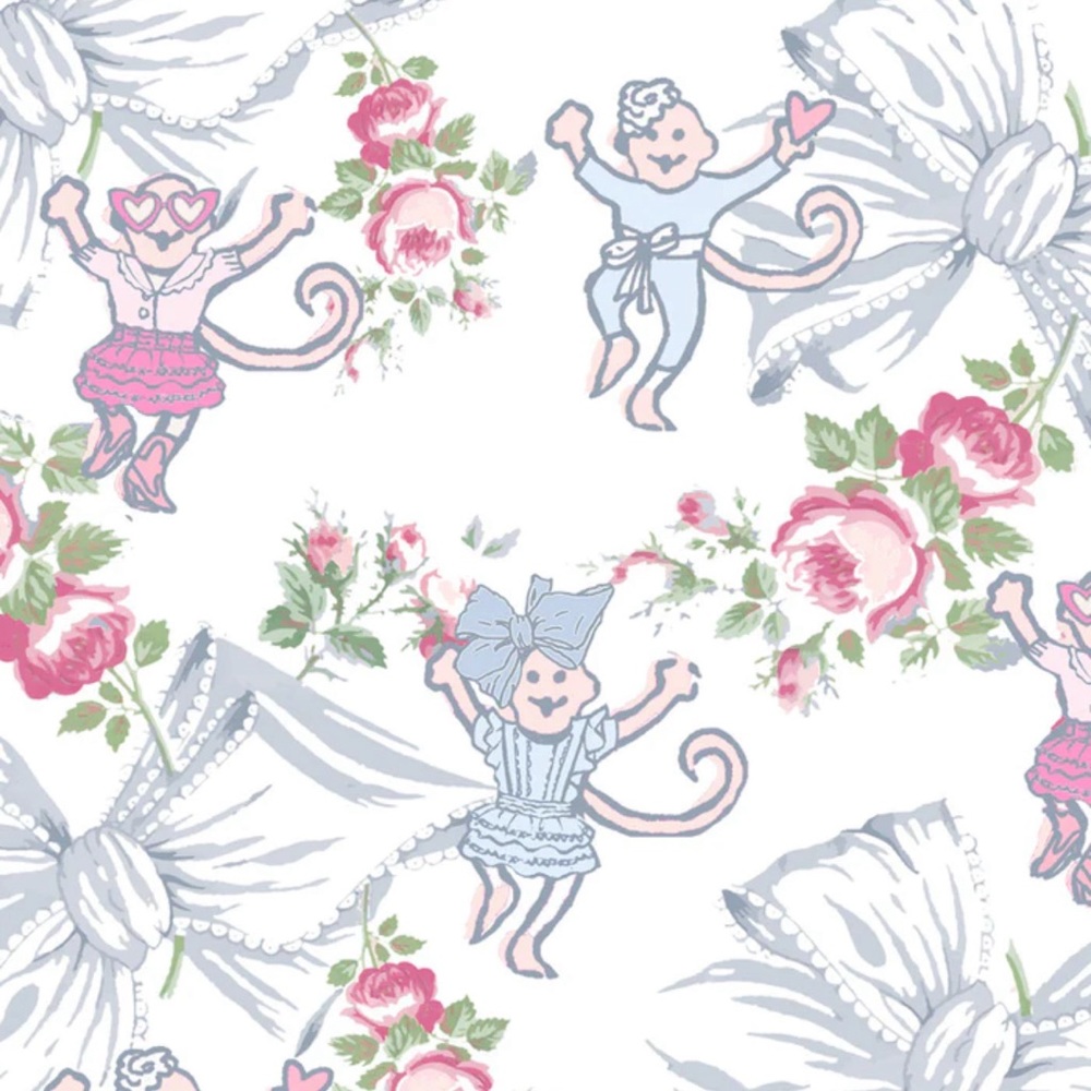 Roller Rabbit X LoveShackFancy Rosa Beaux Monkey Women Long Sleeve Polo